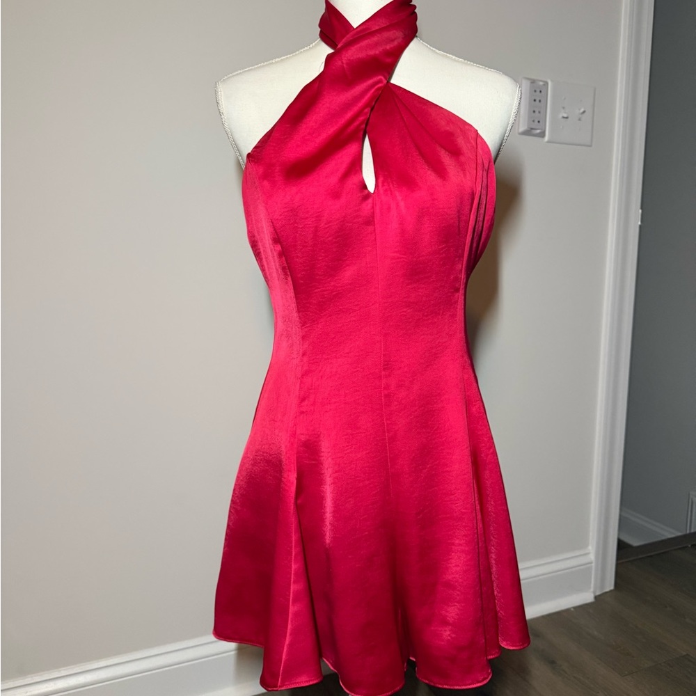 NWT DO+BE Vibrant Pink Backless Halter Romper